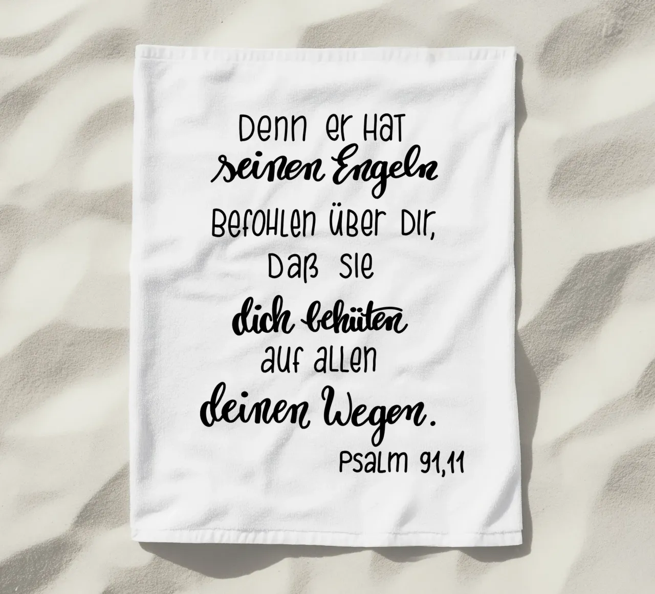 Psalm91,11 strandhanddoek van Letters of Love