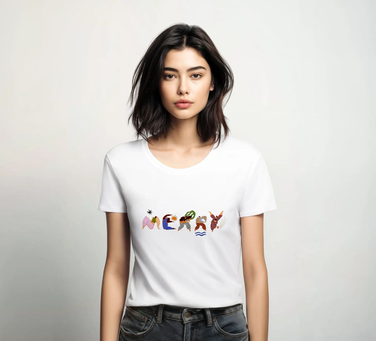 Be Merry women's fitted t-shirt by Arty Guava