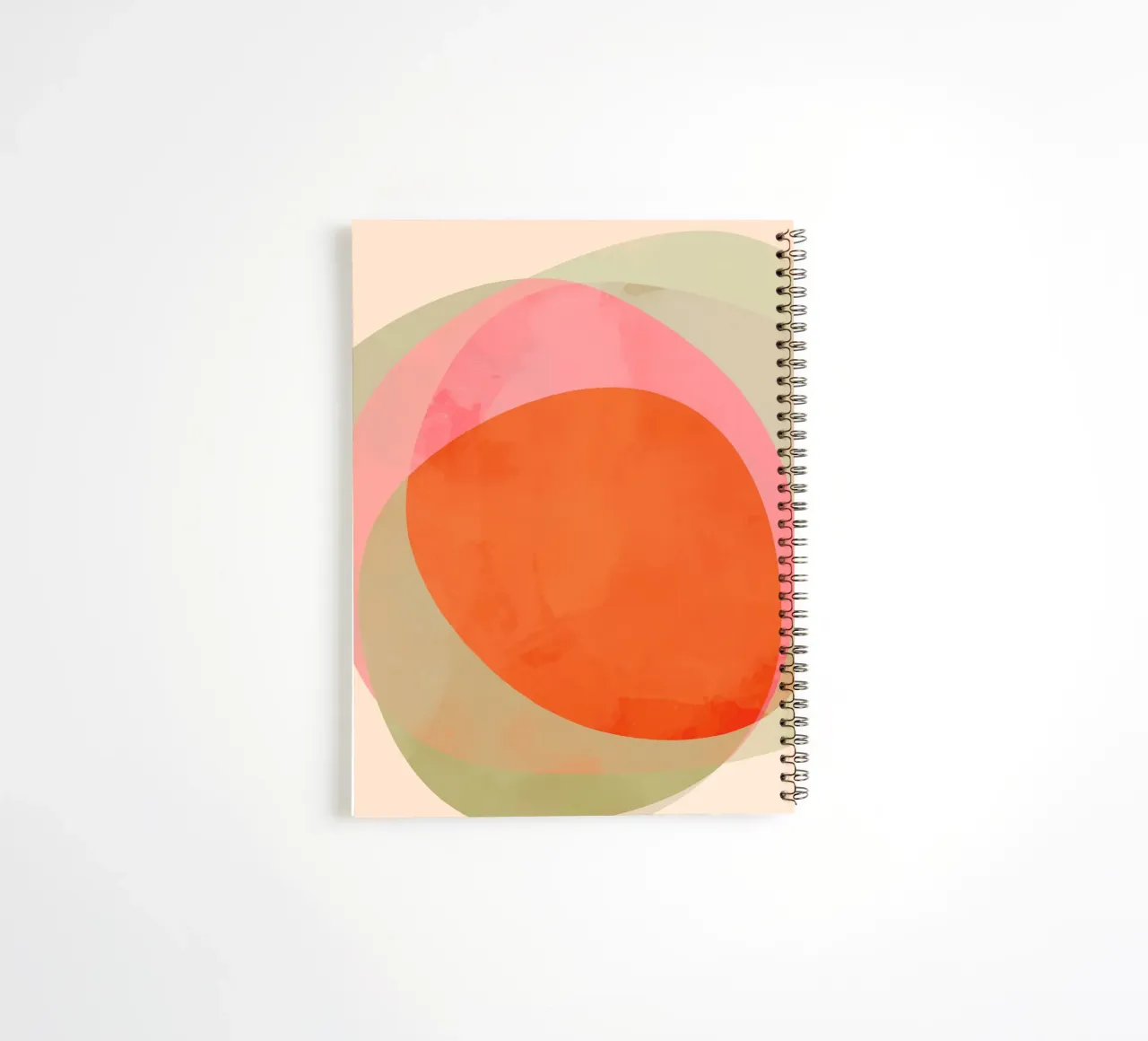Abstract Shapes 12 | Raspberry, Vanilla, Mint, Orange spiral notebook by sabidussi