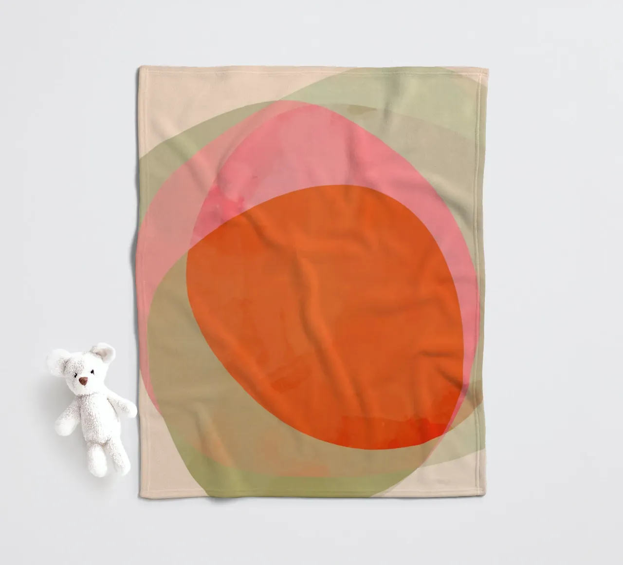 Abstract Shapes 12 | Raspberry, Vanilla, Mint, Orange coperta in pile da sabidussi