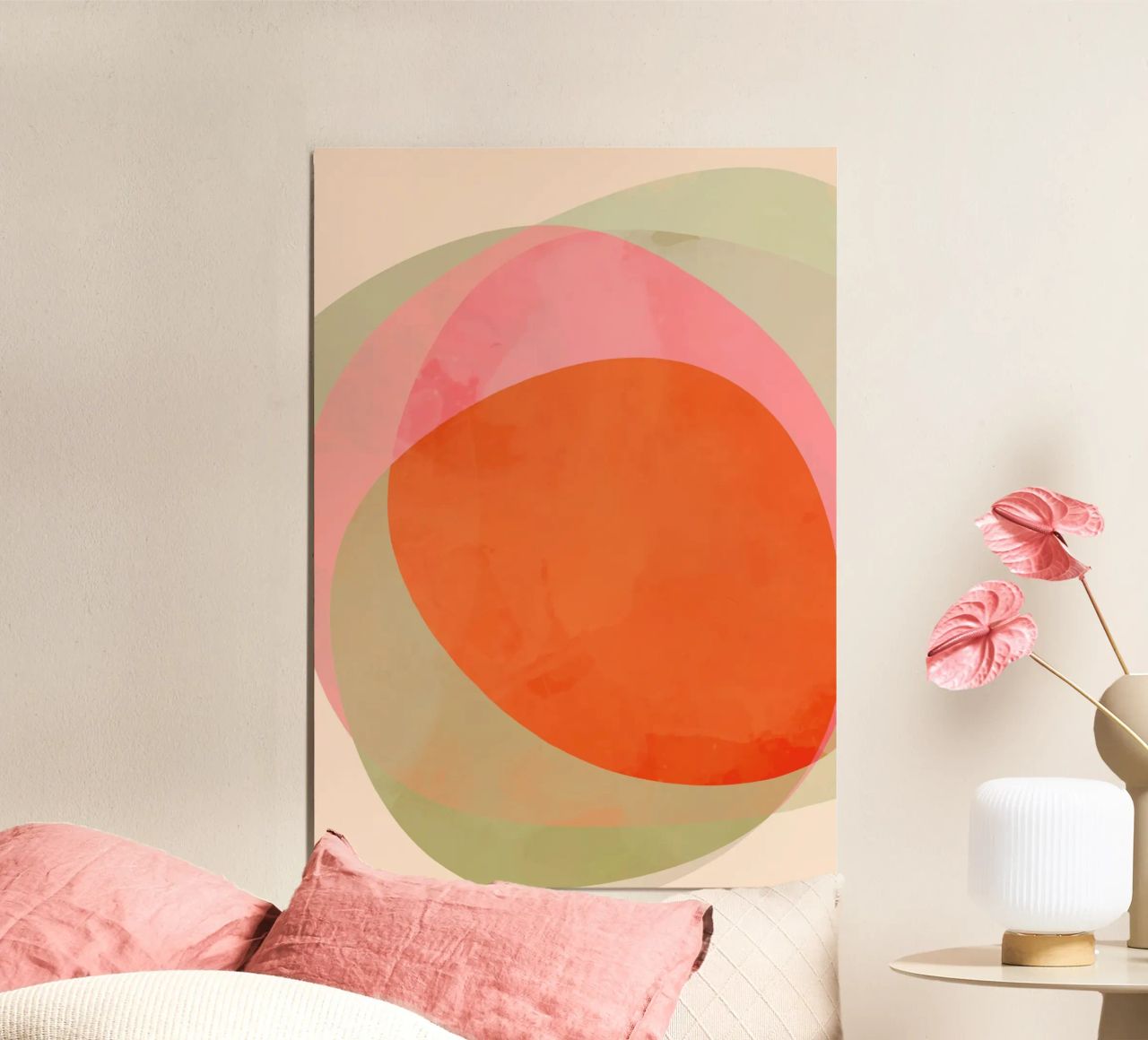 Abstract Shapes 12 | Raspberry, Vanilla, Mint, Orange alluminio dibond da sabidussi