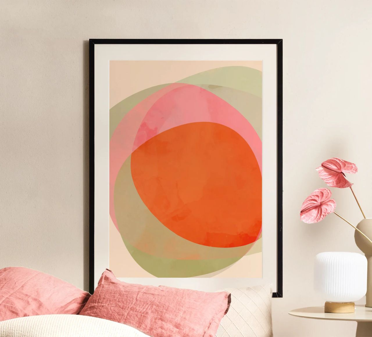 Abstract Shapes 12 | Raspberry, Vanilla, Mint, Orange poster da sabidussi