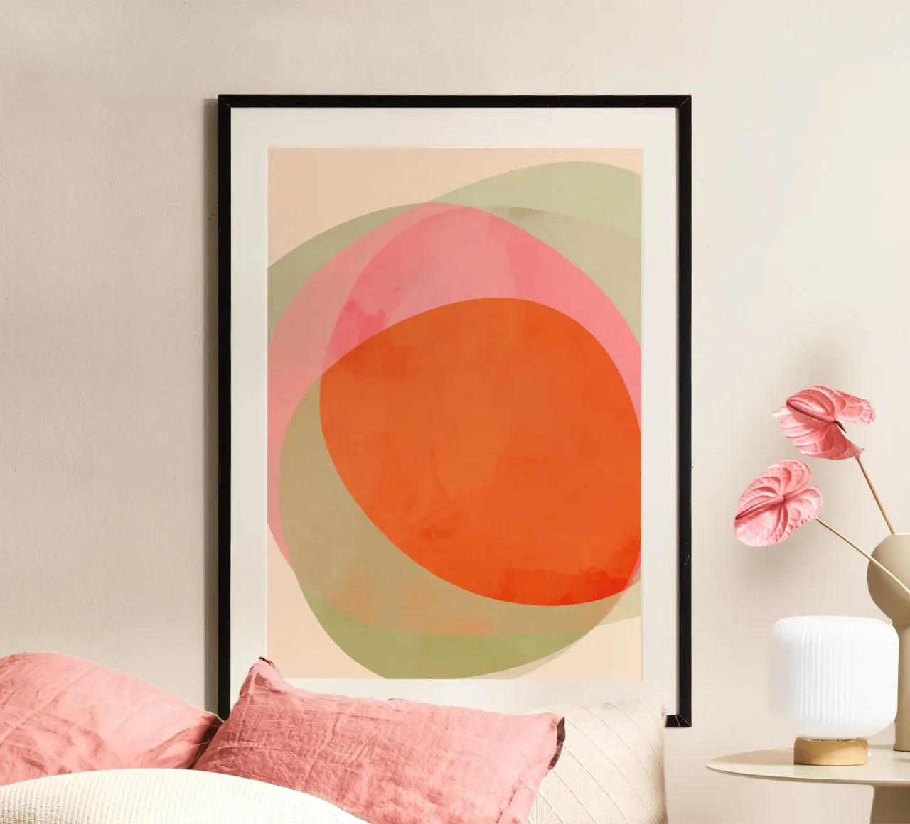 Abstract Shapes 12 | Raspberry, Vanilla, Mint, Orange carta hahnemühle da sabidussi