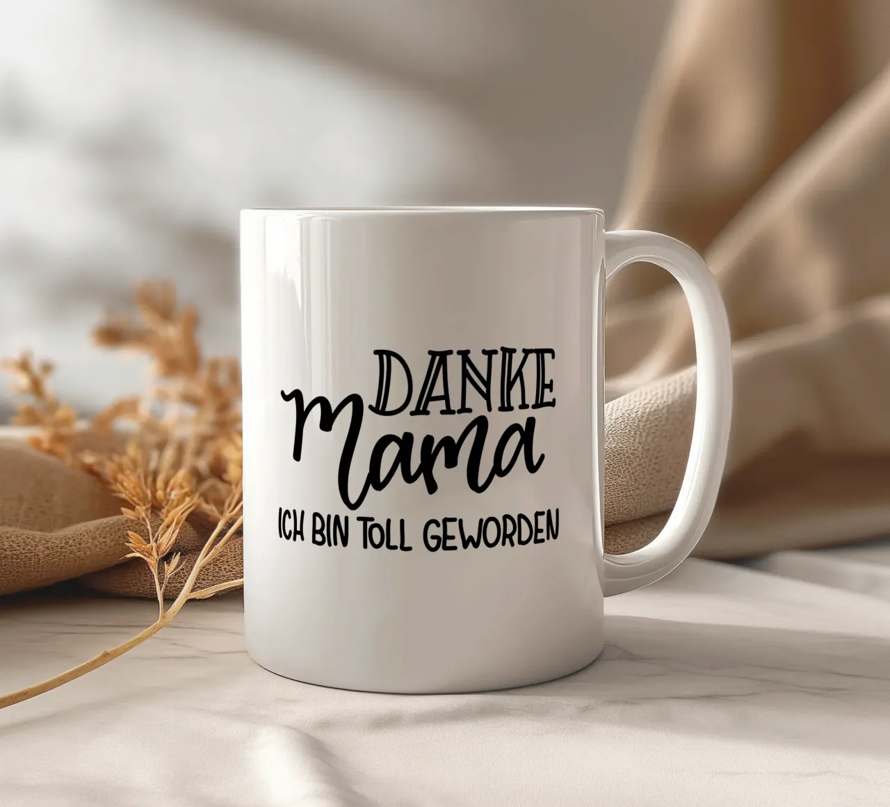 Danke Mama ich bin toll geworden tazza in ceramica da Letters of Love