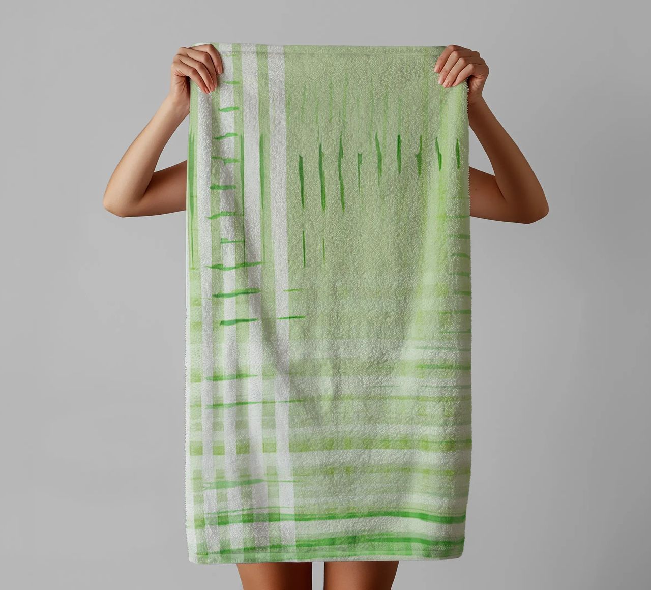 Abstract Shapes | Deconstructed Checkers | Spring Green asciugamano da bagno da sabidussi