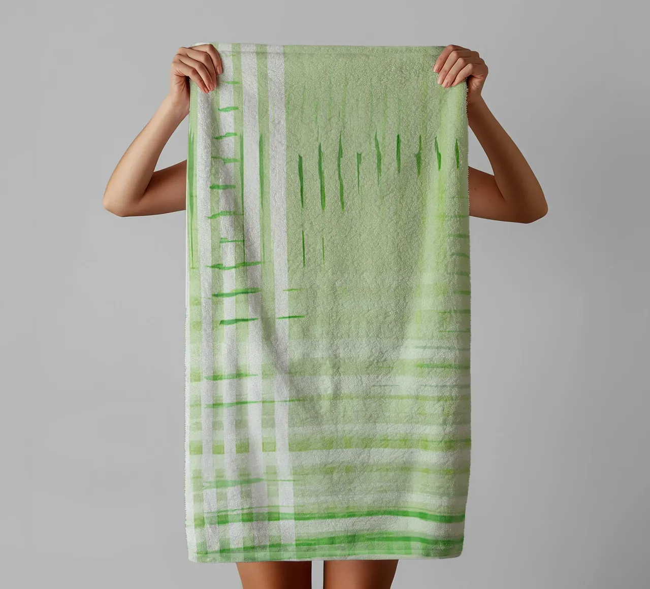 Abstract Shapes | Deconstructed Checkers | Spring Green Handtuch von sabidussi