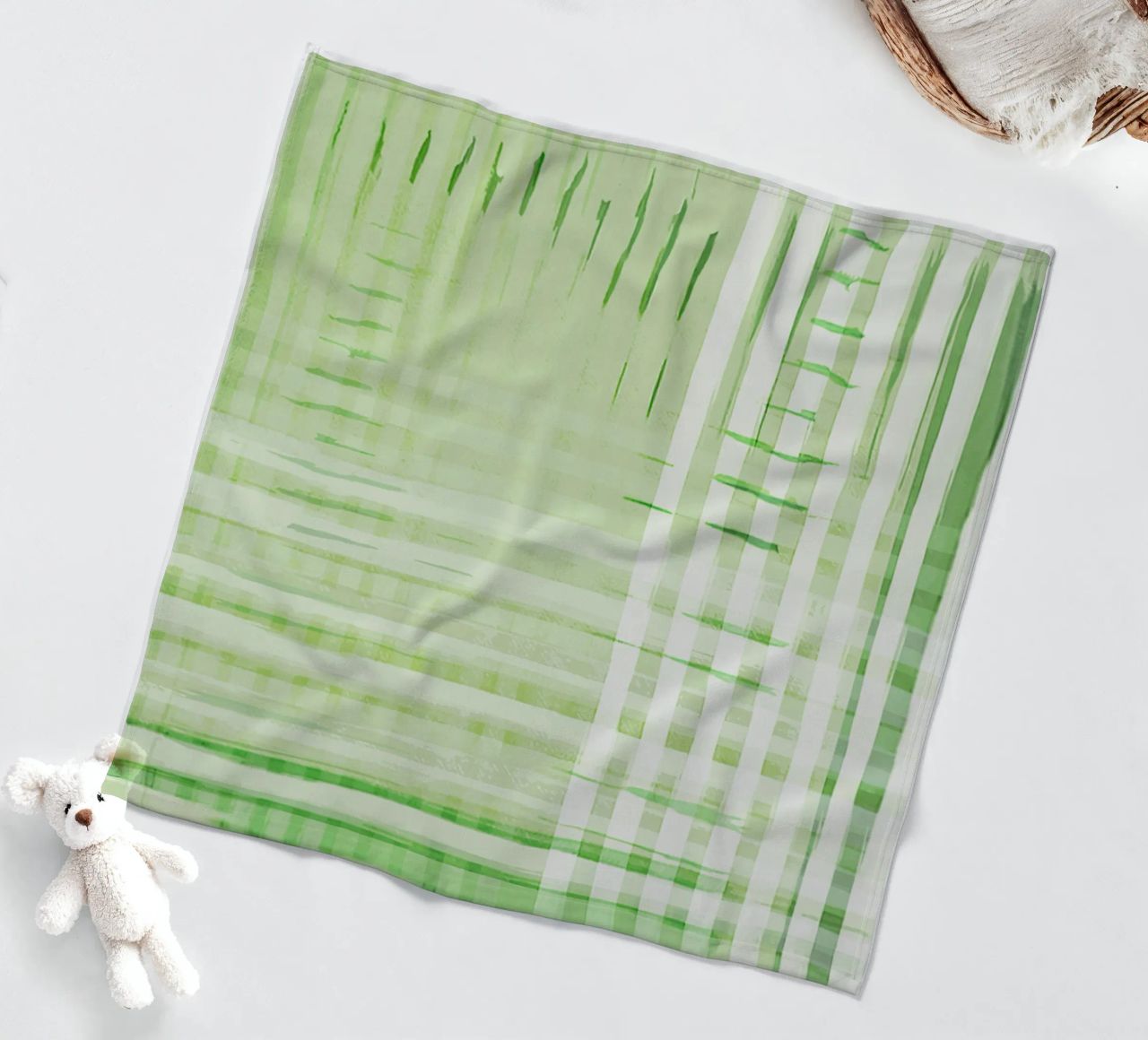 Abstract Shapes | Deconstructed Checkers | Spring Green coperta in pile da sabidussi