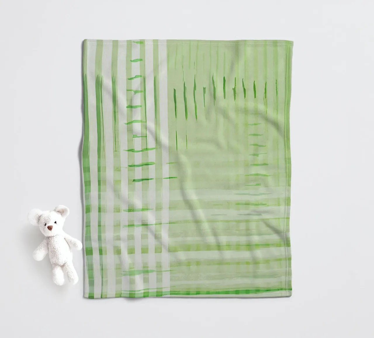 Abstract Shapes | Deconstructed Checkers | Spring Green Fleecedecke von sabidussi
