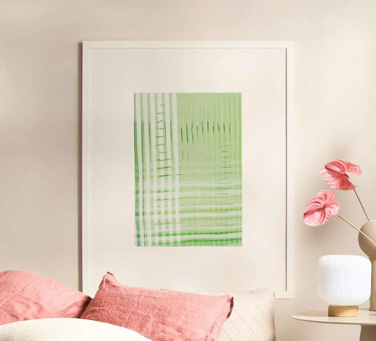 Abstract Shapes | Deconstructed Checkers | Spring Green Poster von sabidussi