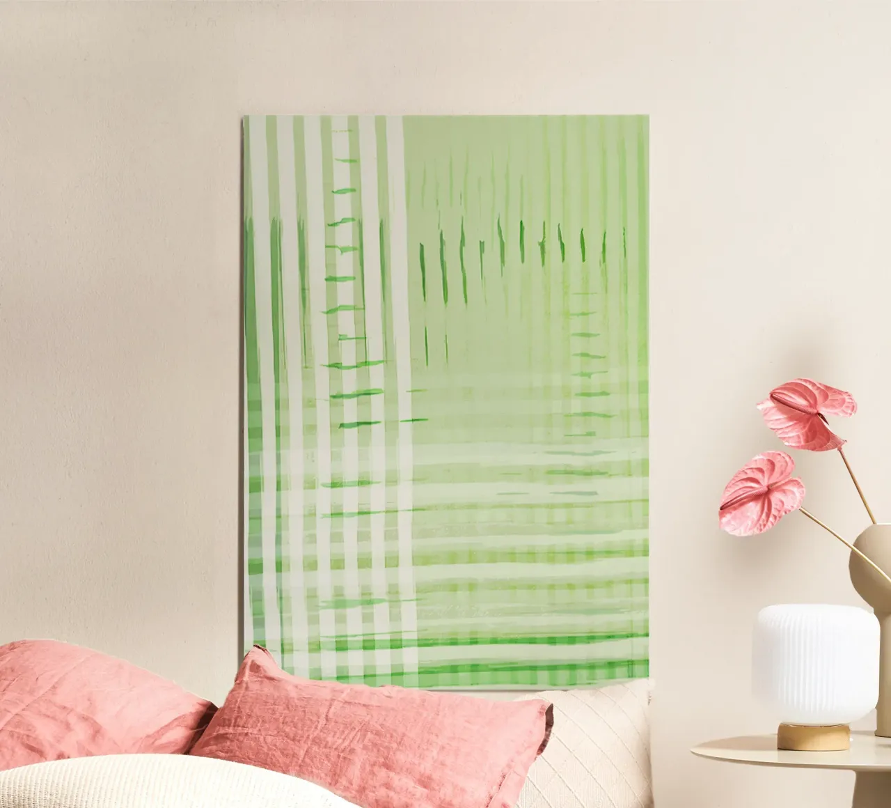 Abstract Shapes | Deconstructed Checkers | Spring Green hahnemühle van sabidussi