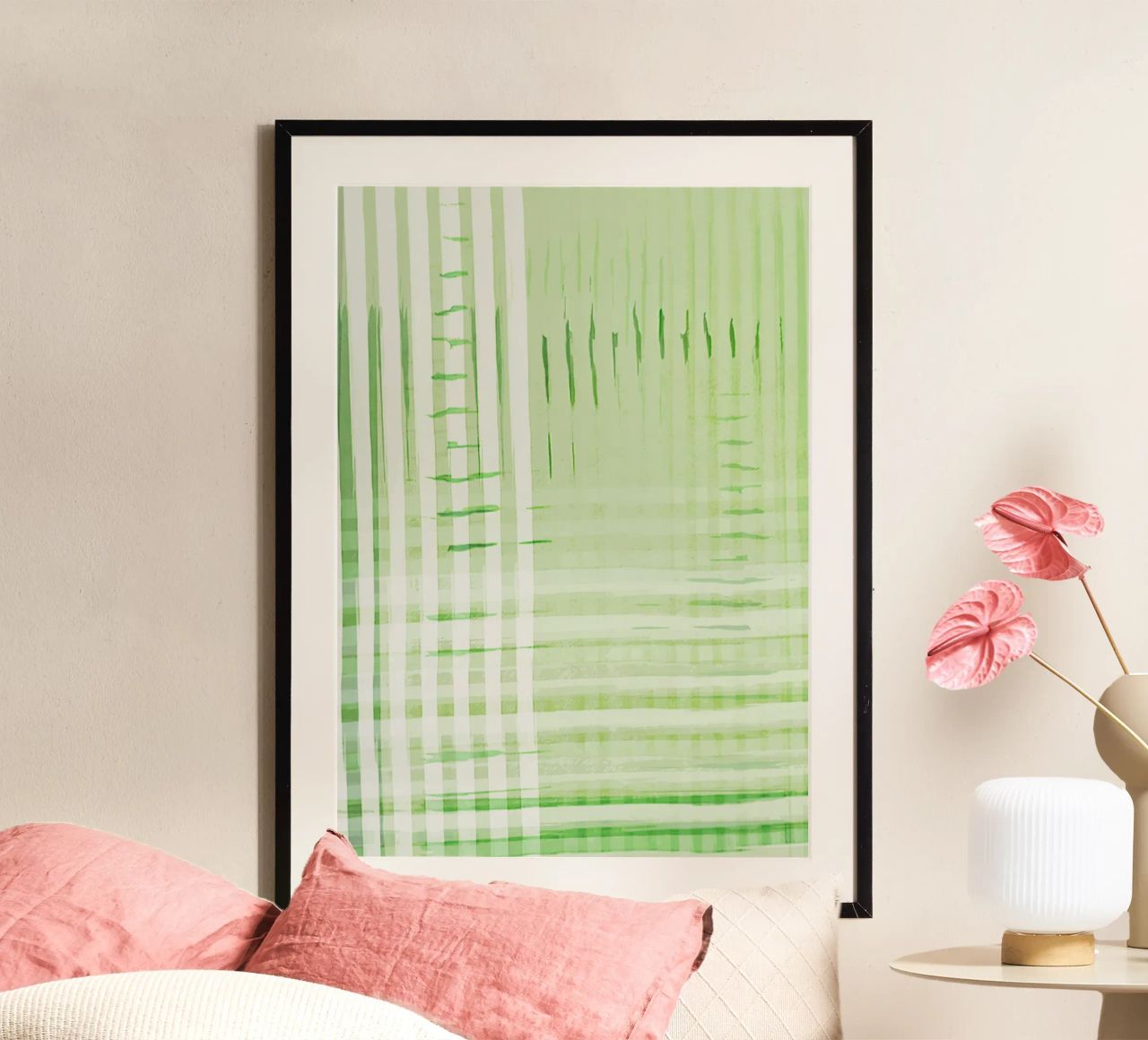 Abstract Shapes | Deconstructed Checkers | Spring Green Poster von sabidussi