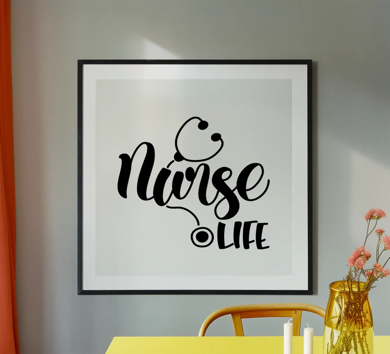 Nurse Life poster with wooden frame by Letters of Love