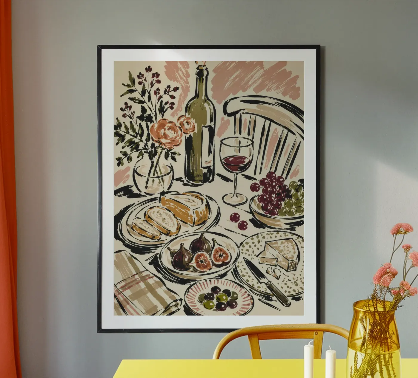 Rustic Mediterranean Table poster by Fatima Rusalka