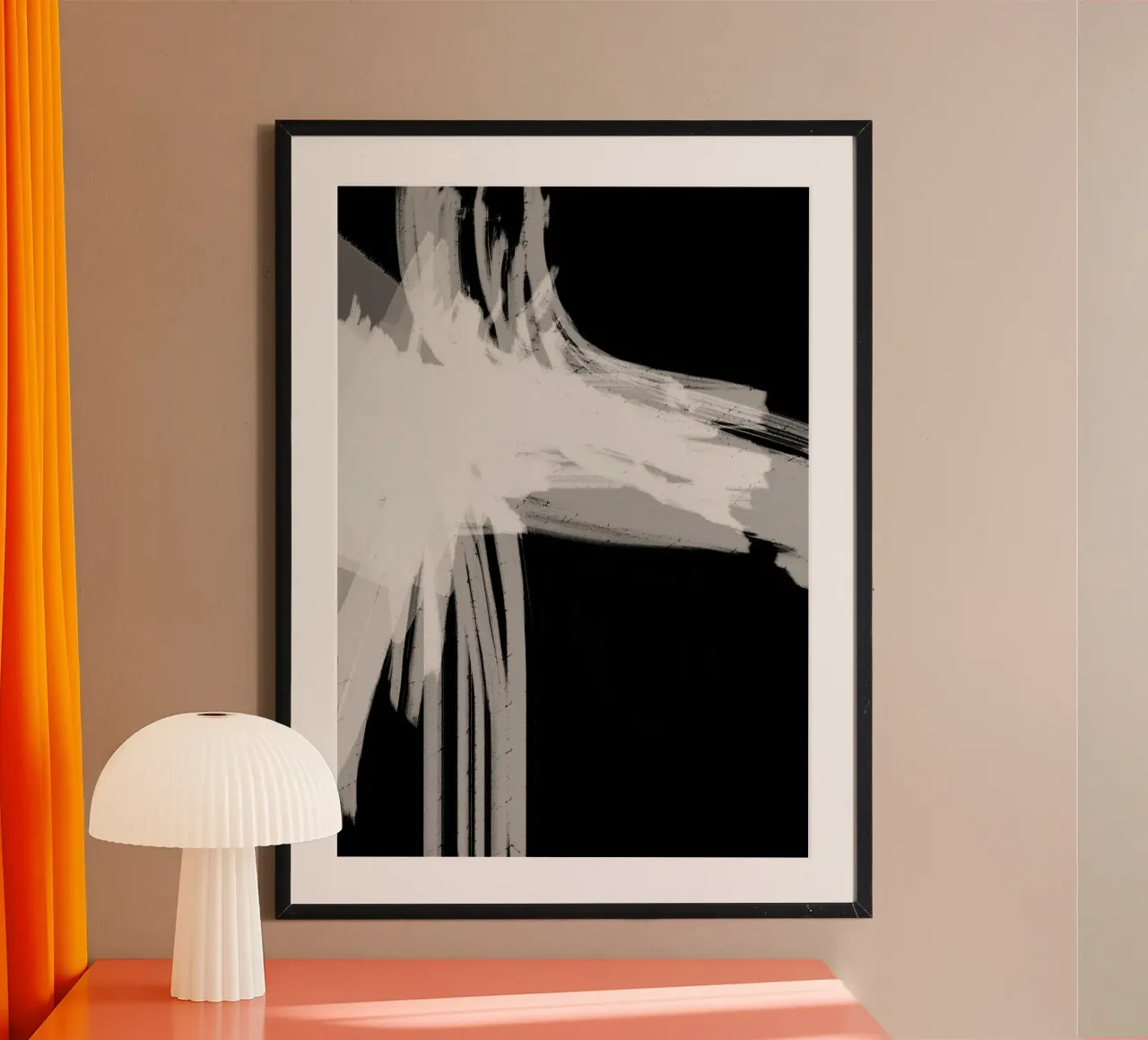 Strokes 14 | Expressive Black & Neutral Abstract carta hahnemühle da sabidussi