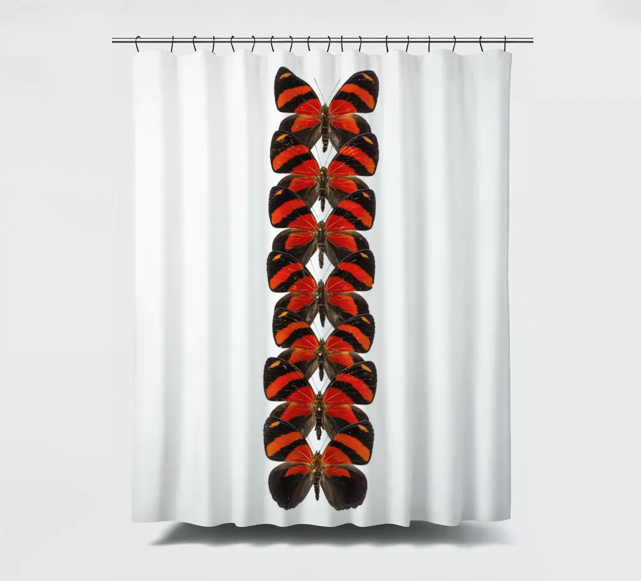 Rosso radioso: Piccole farfalle tenda da doccia da Curious Collections by Marielle Leenders