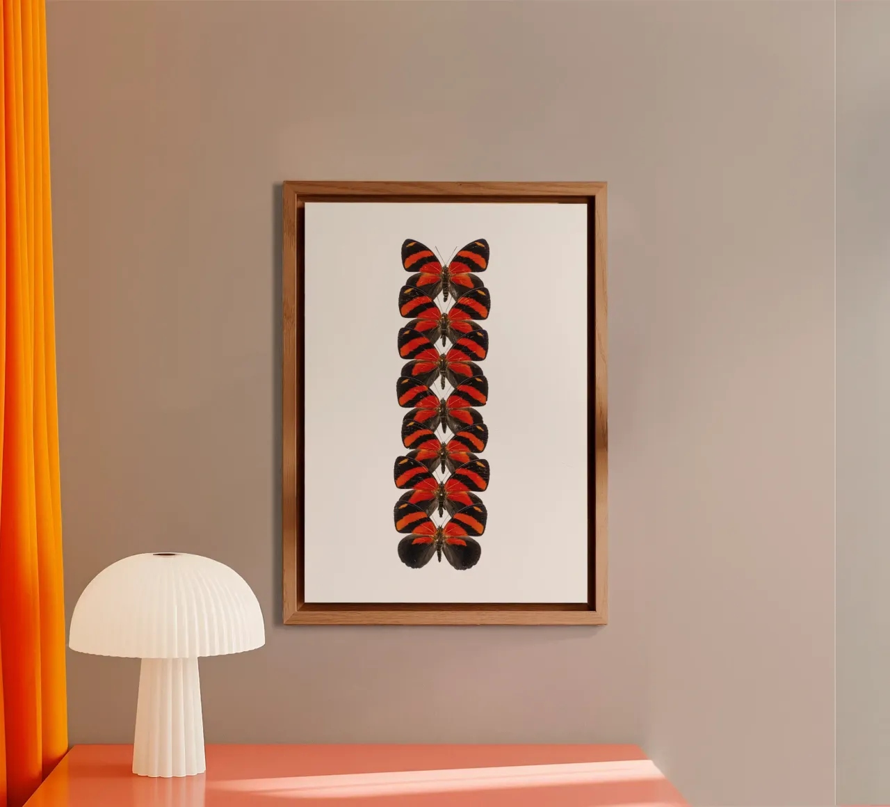 Rosso radioso: Piccole farfalle alluminio dibond da Curious Collections by Marielle Leenders