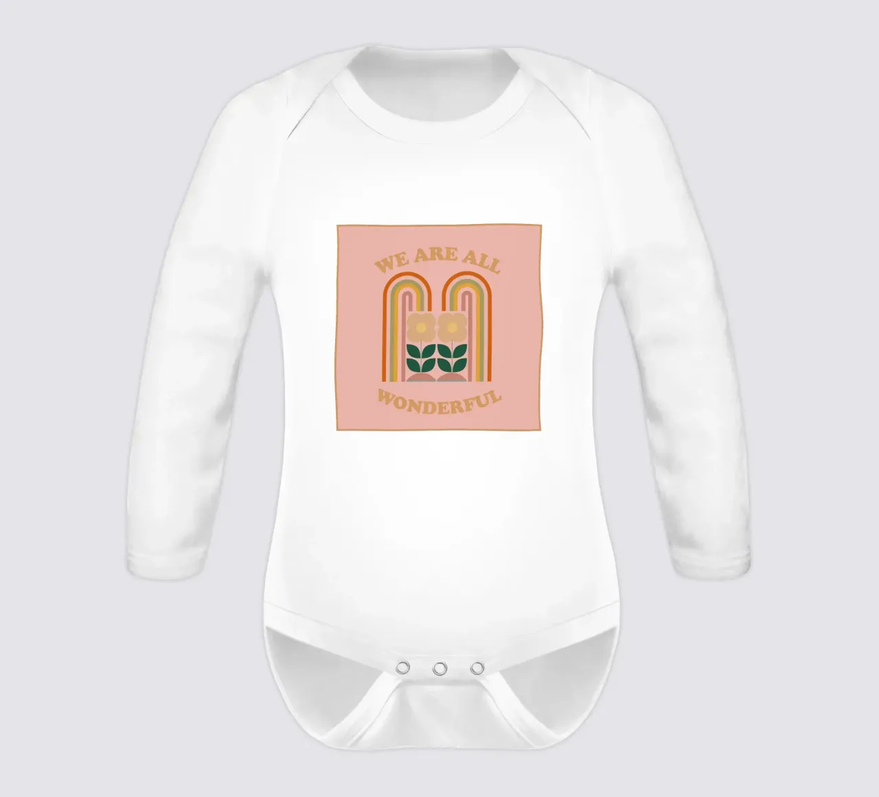 We Are All Wonderful 2 long-sleeve baby romper by Gaite