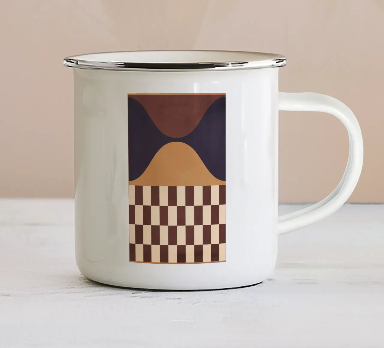 Astrazione geometrica 262 tazza in smalto da Gaite