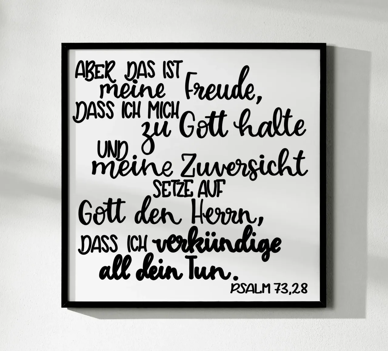 Bibel Spruch Freude poster with aluminum frame by Letters of Love