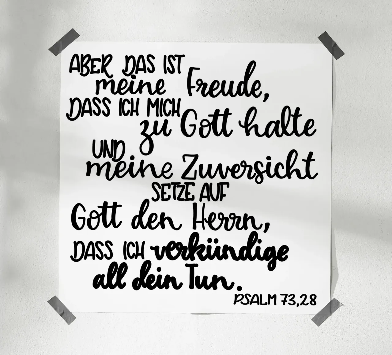 Bibel Spruch Freude poster with aluminum frame by Letters of Love