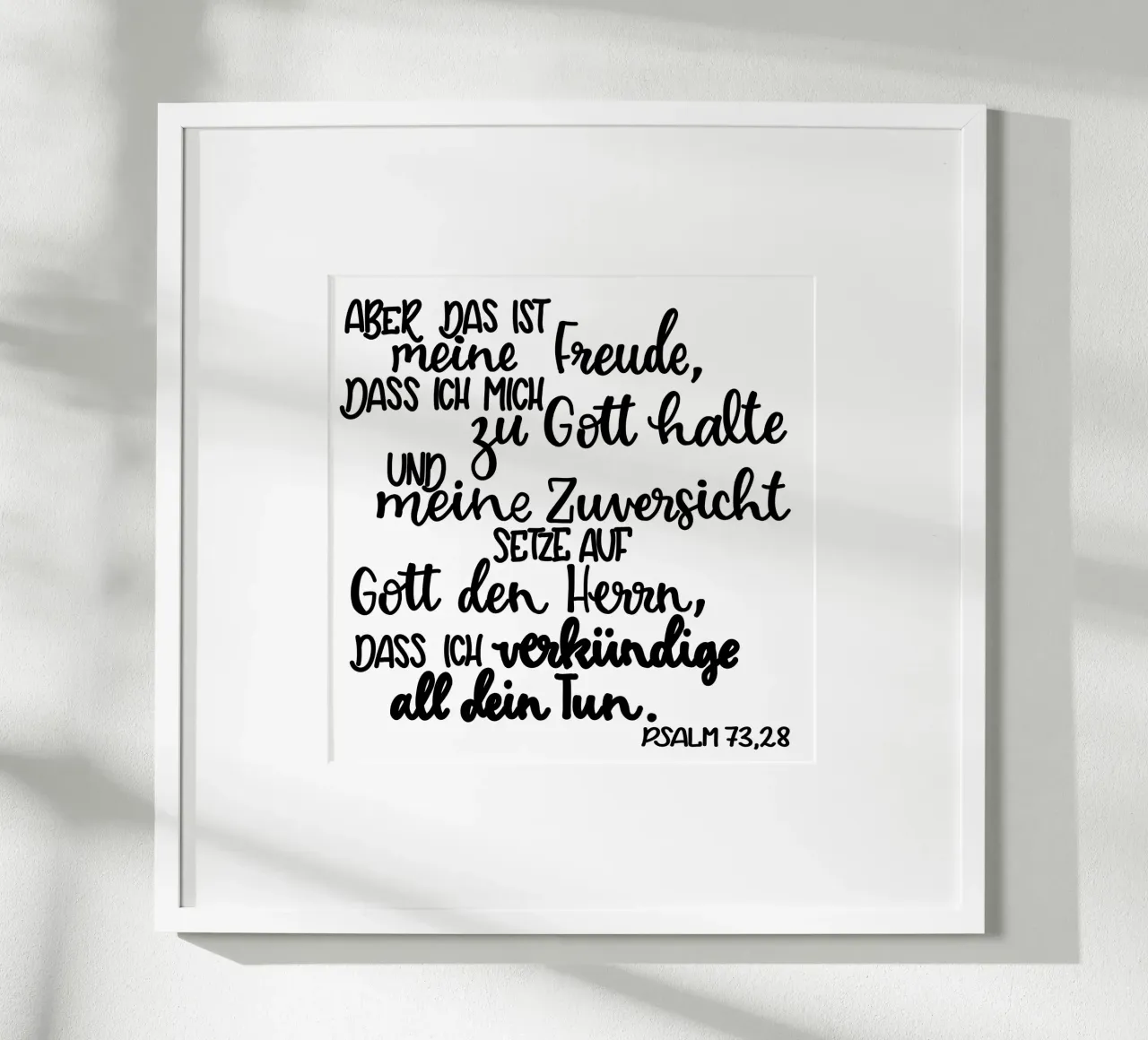 Bibel Spruch Freude poster with aluminum frame by Letters of Love