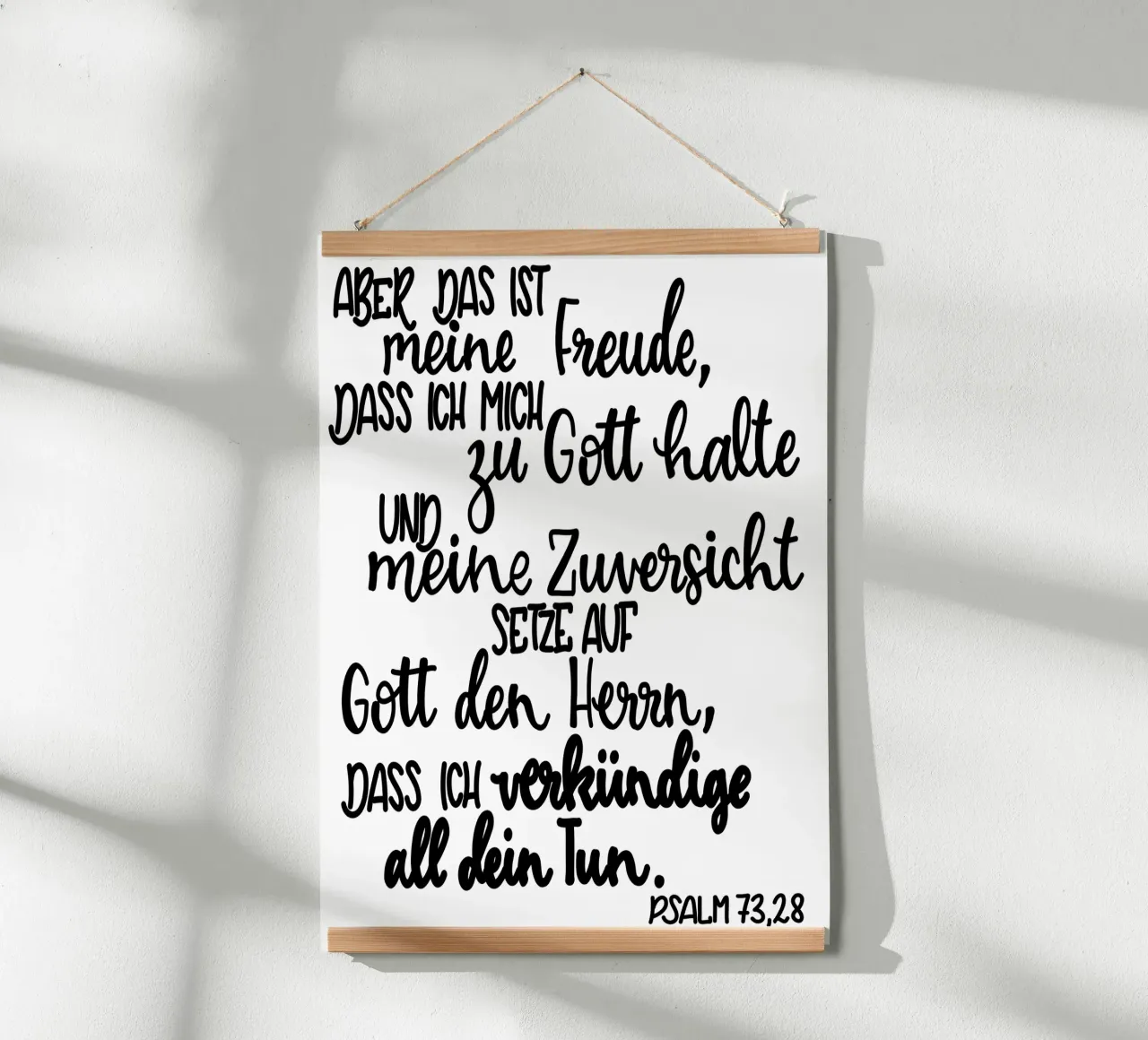 Bibel Spruch Freude poster with aluminum frame by Letters of Love