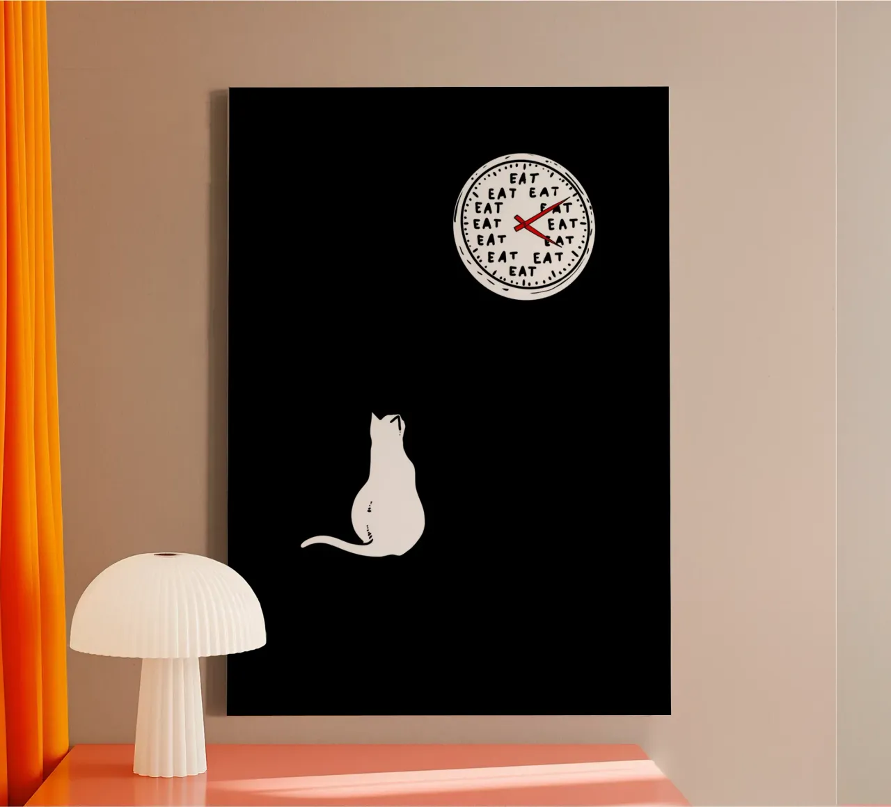 Cat Eat tela con Cornice a cassetta da ramosashop