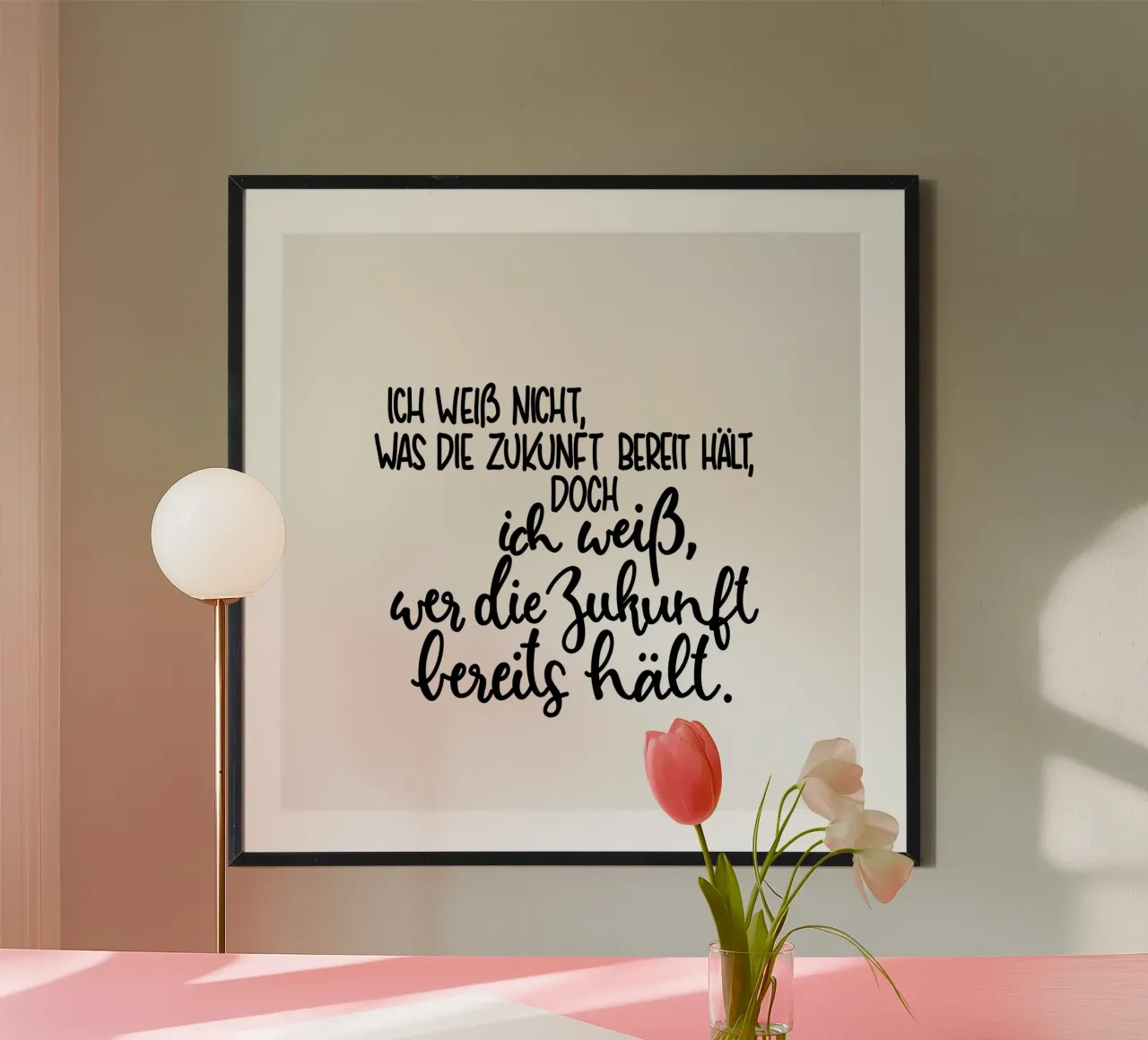 Zukunft poster with plastic frame by Letters of Love