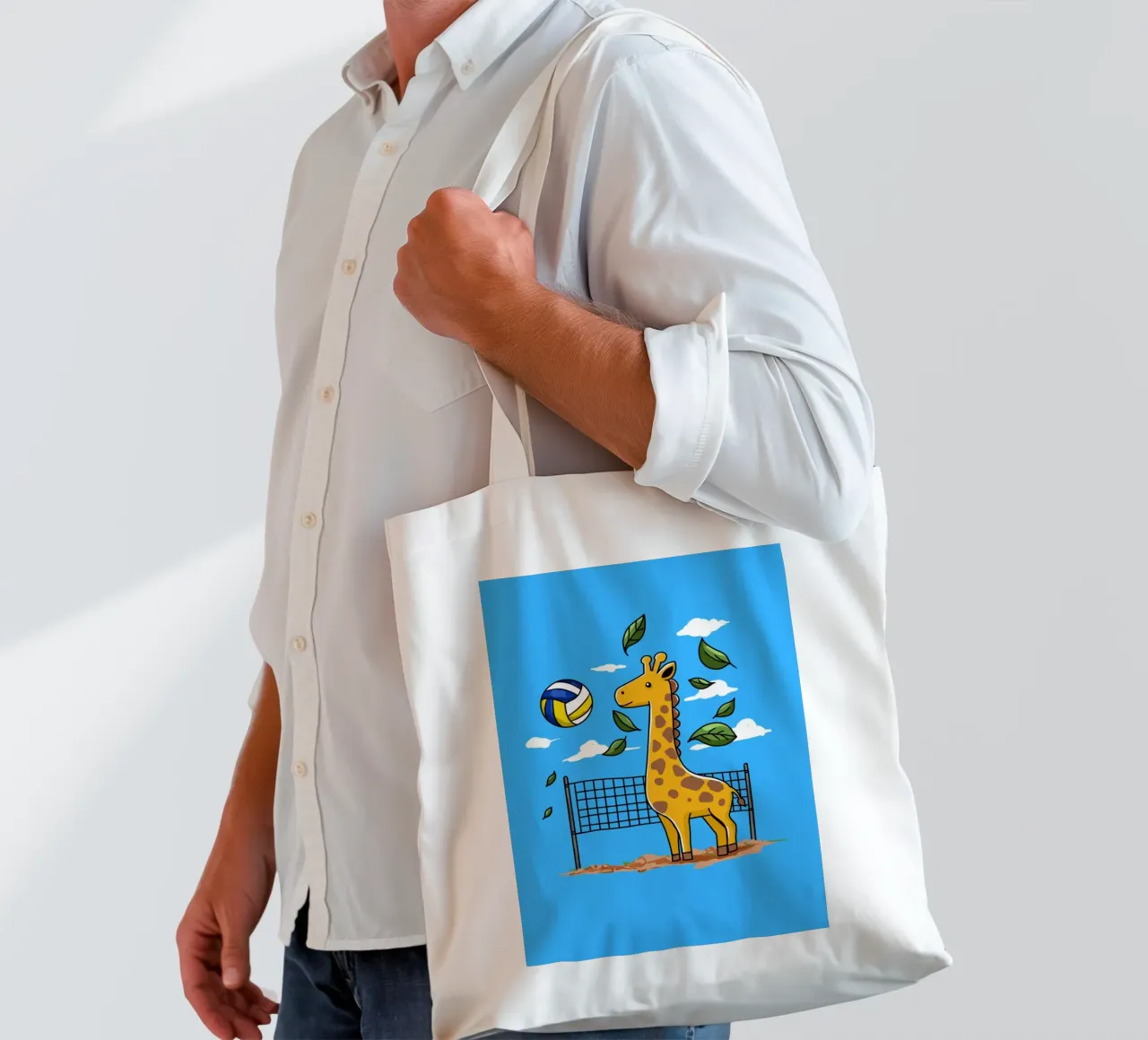 playful giraffe borsa in juta da ramosashop
