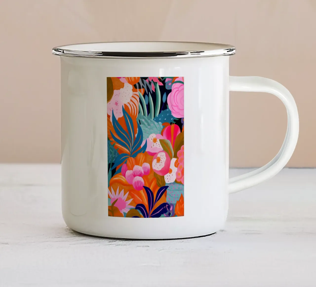 Pittura di fiori tazza in smalto da Carinaprint