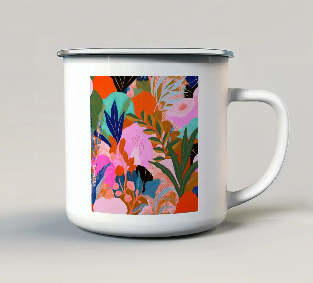 Pittura di armonia floreale tazza in smalto da Carinaprint