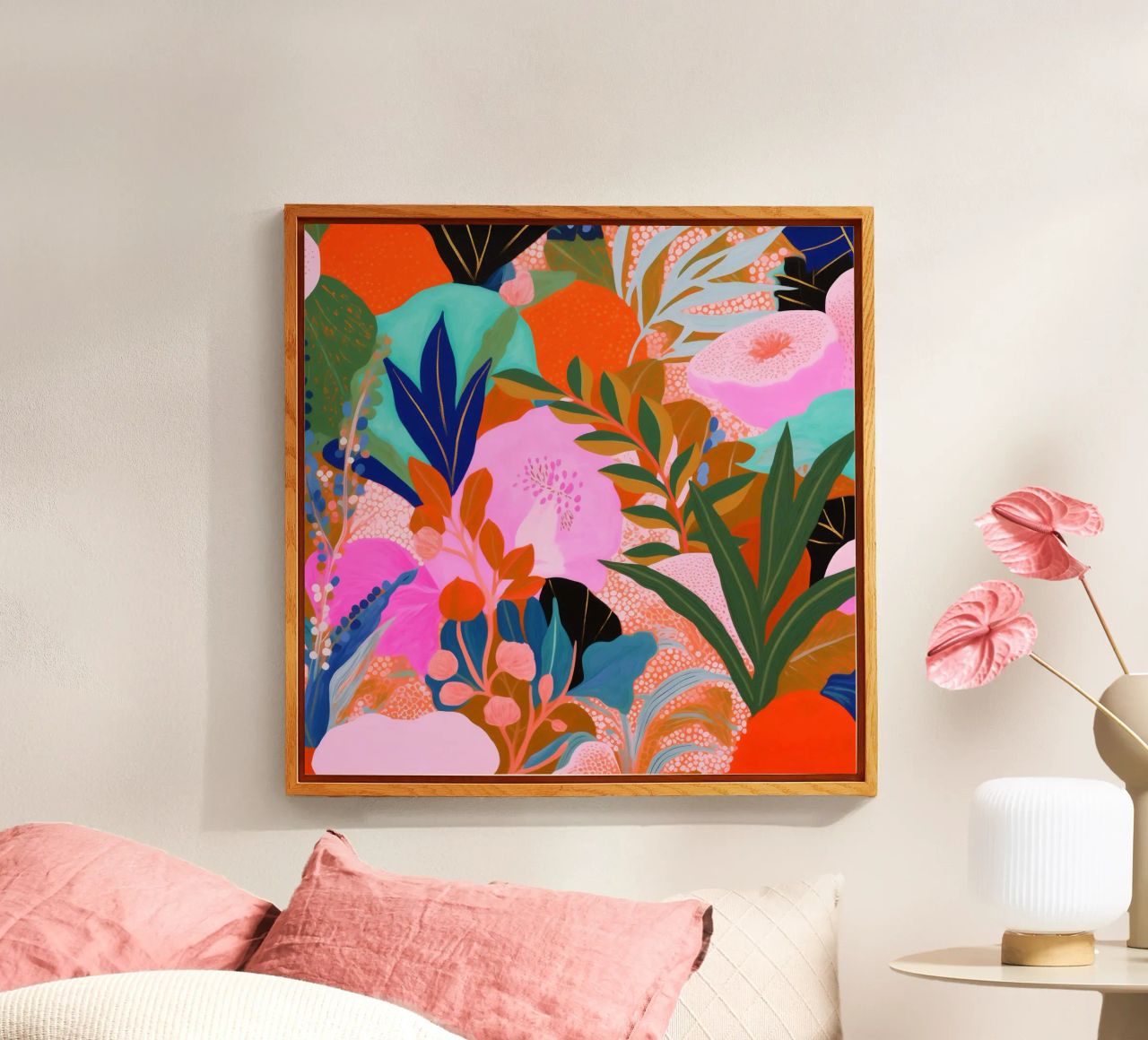 Bloemen Harmonie Schilderen acryl van Carinaprint