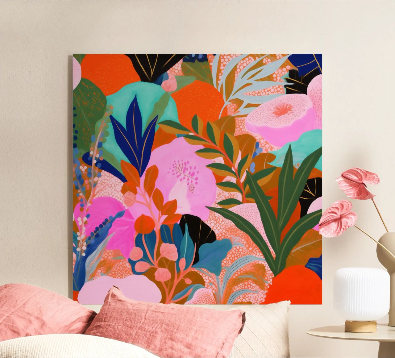 Bloemen Harmonie Schilderen acryl van Carinaprint