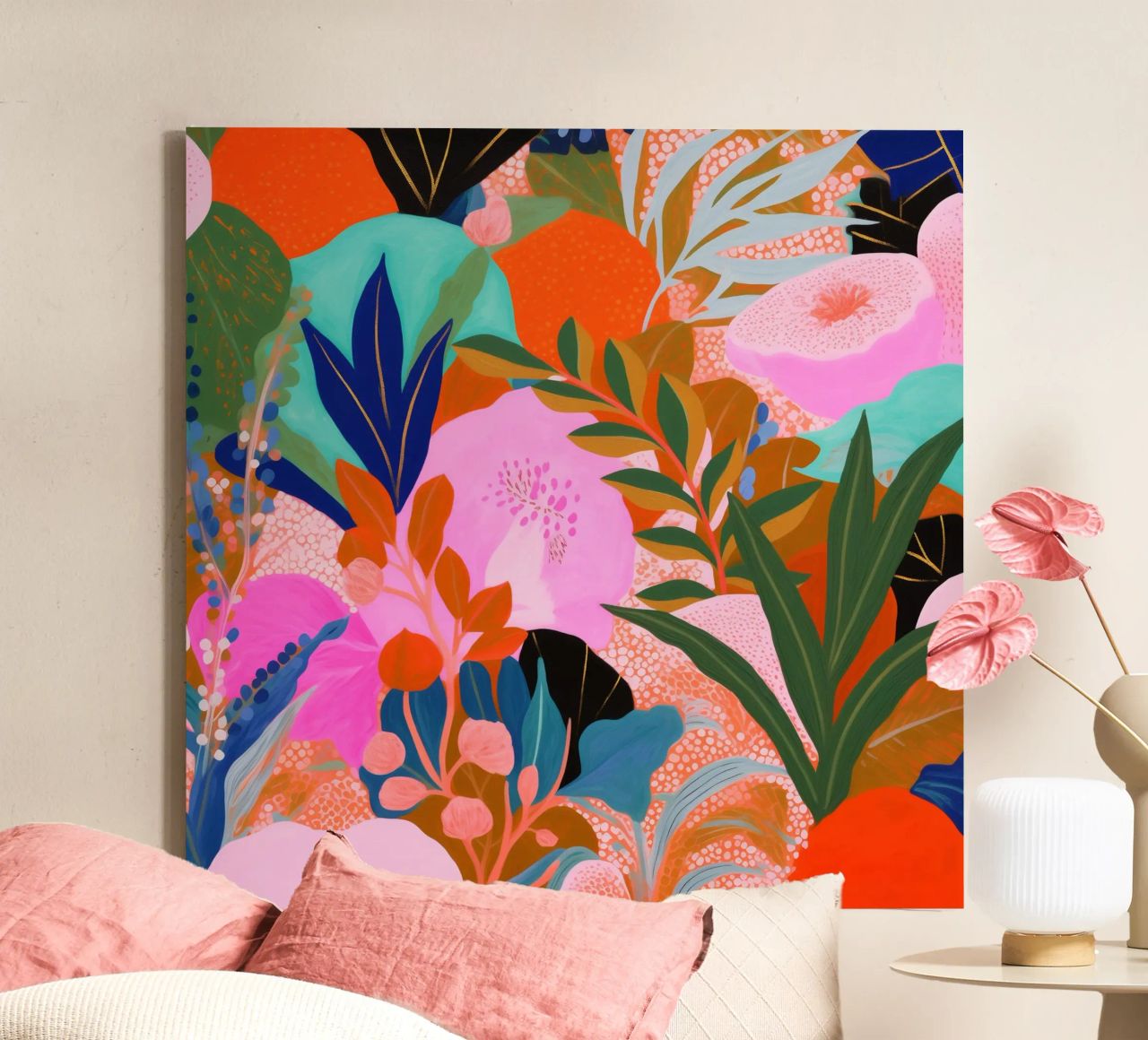 Blumen-Harmonie Malerei Leinwand von Carinaprint