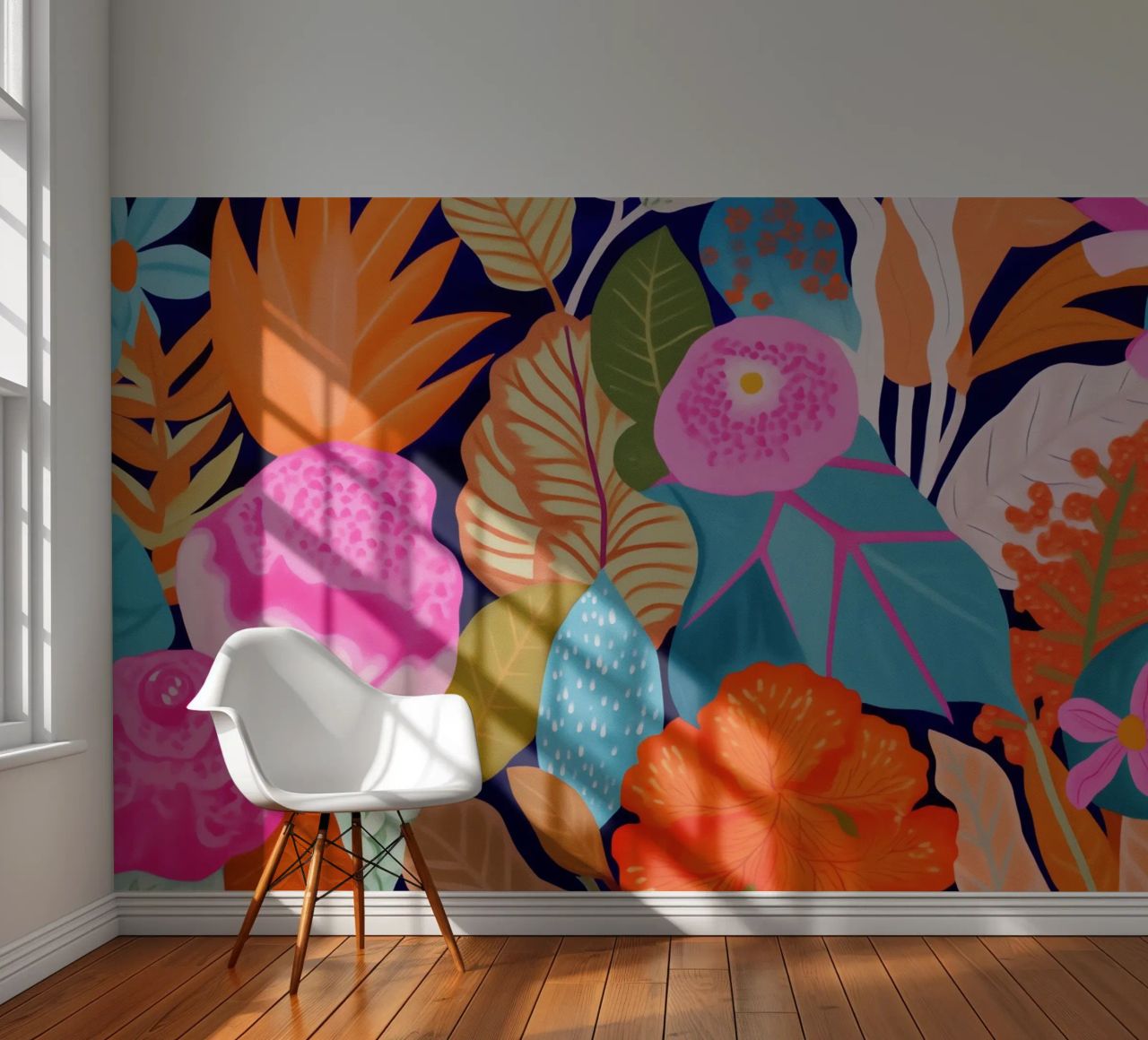 Large blossom painting photo wallpaper by Carinaprint