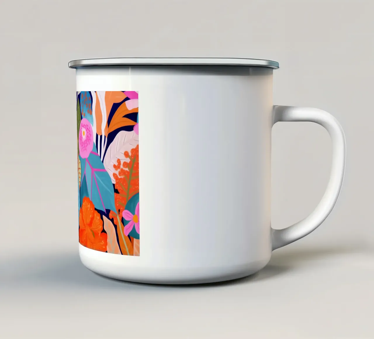 Grande dipinto di fiori tazza in smalto da Carinaprint