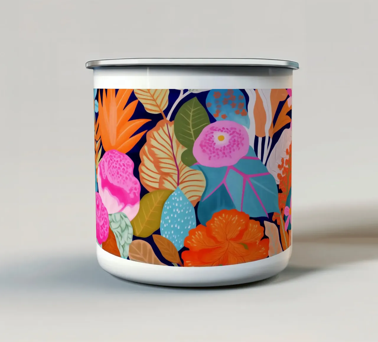 Grande dipinto di fiori tazza in smalto da Carinaprint