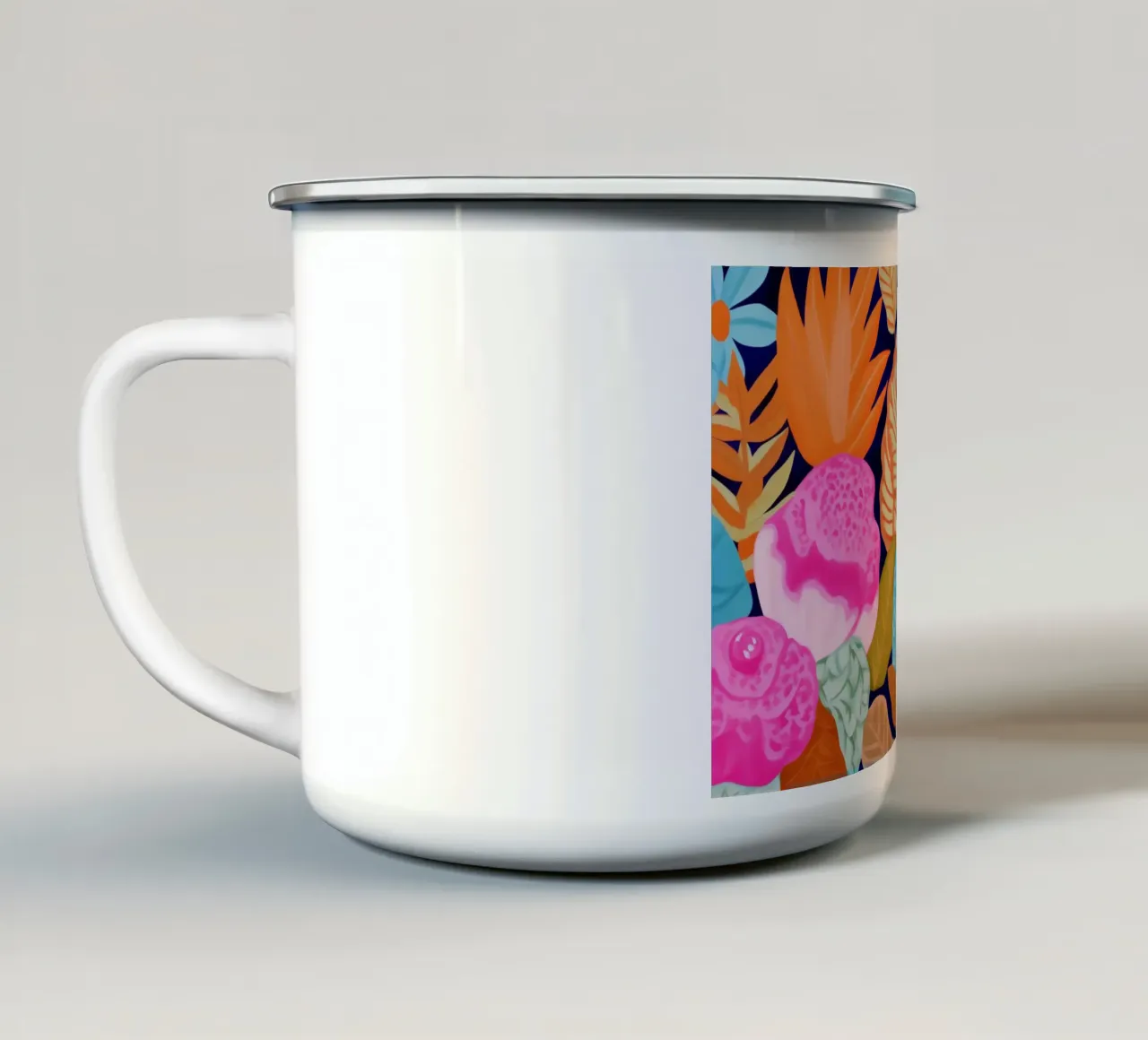 Grande dipinto di fiori tazza in smalto da Carinaprint