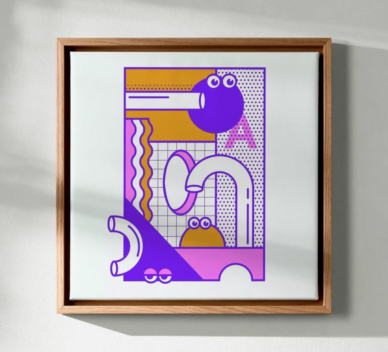Googley Eyes canvas met Baklijst van Rachel Peck