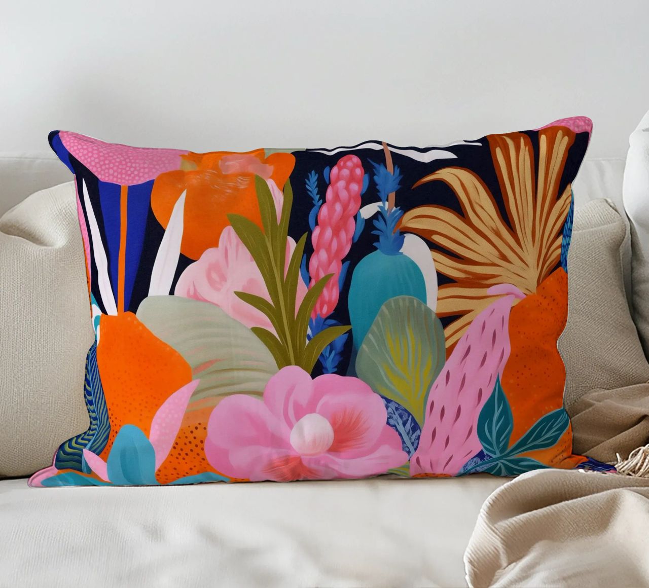 Flower Joy Painting decorative cushion by Carinaprint