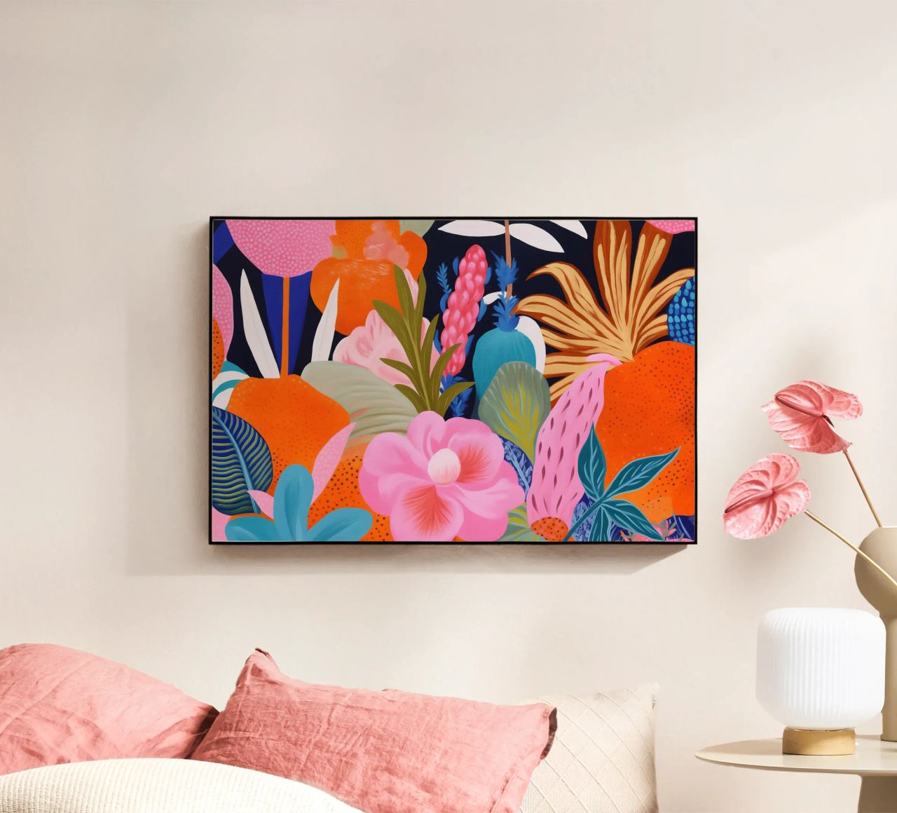 Schilderij van bloemenvreugde acryl van Carinaprint
