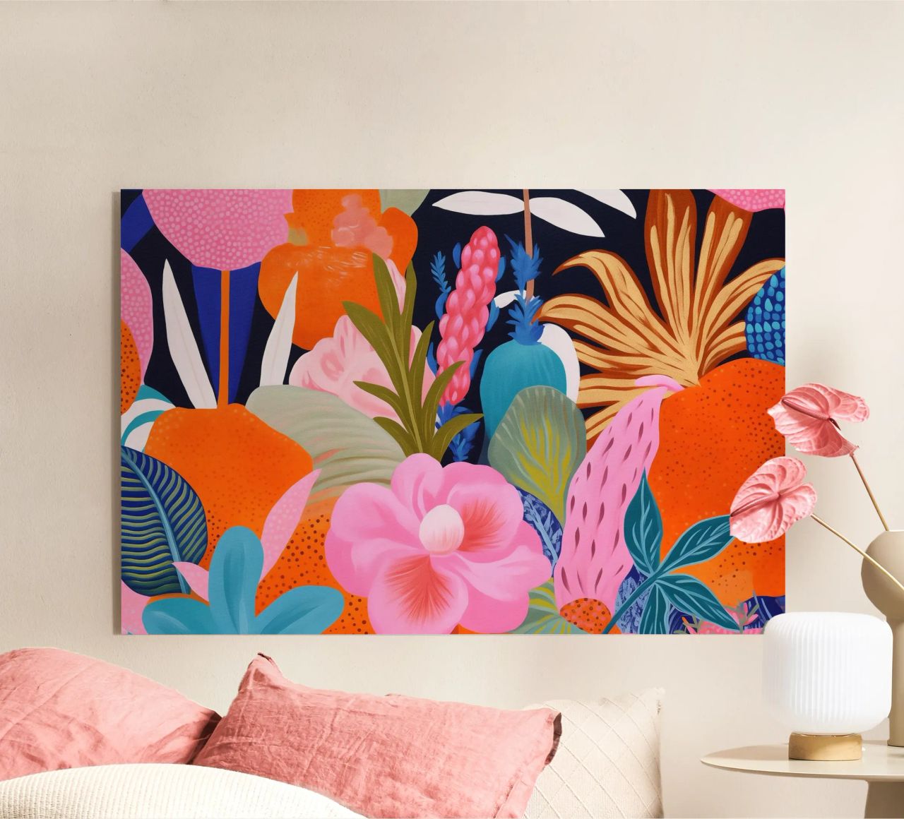 Schilderij van bloemenvreugde acryl van Carinaprint