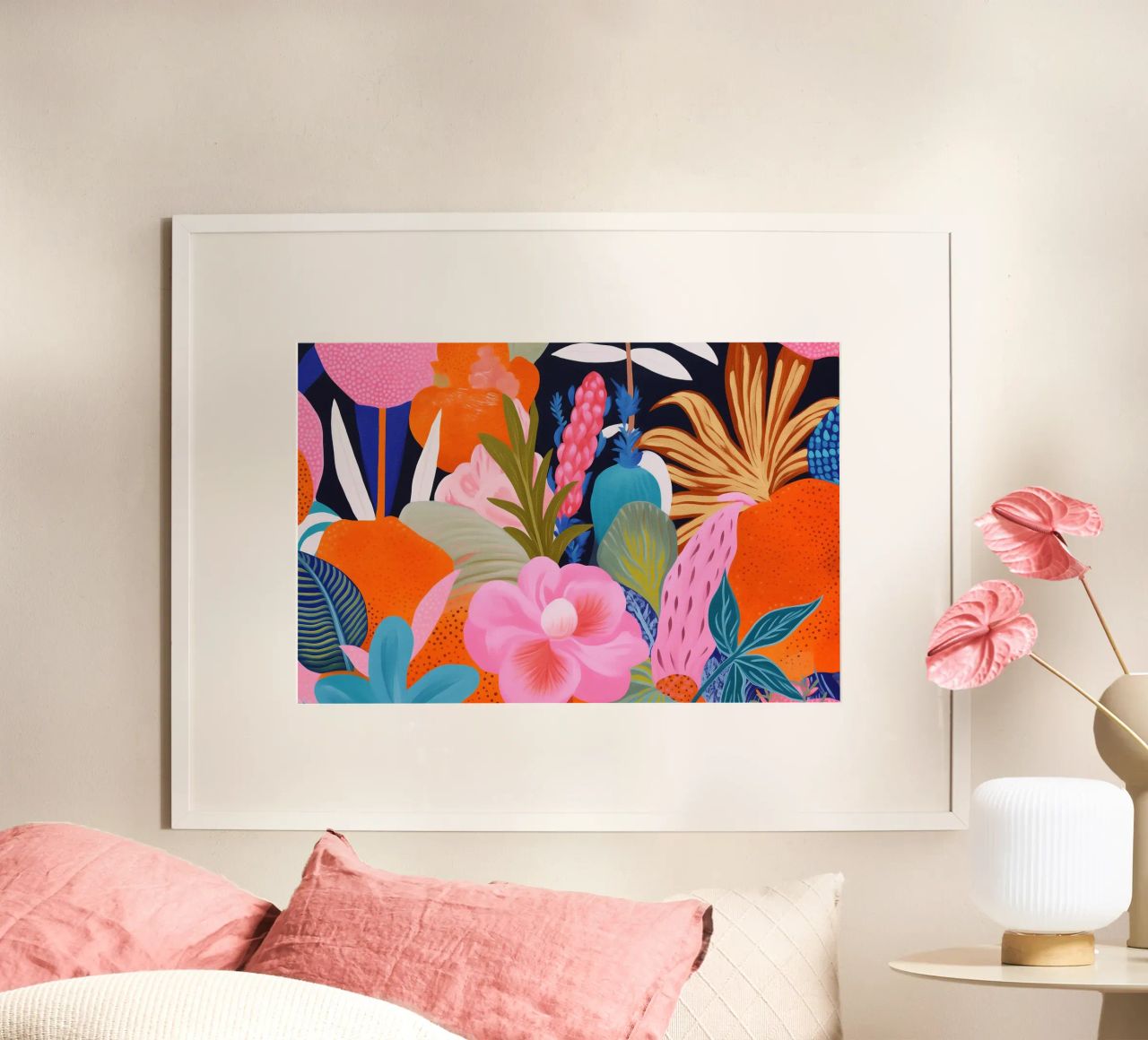 Peinture de la joie des fleurs poster de Carinaprint