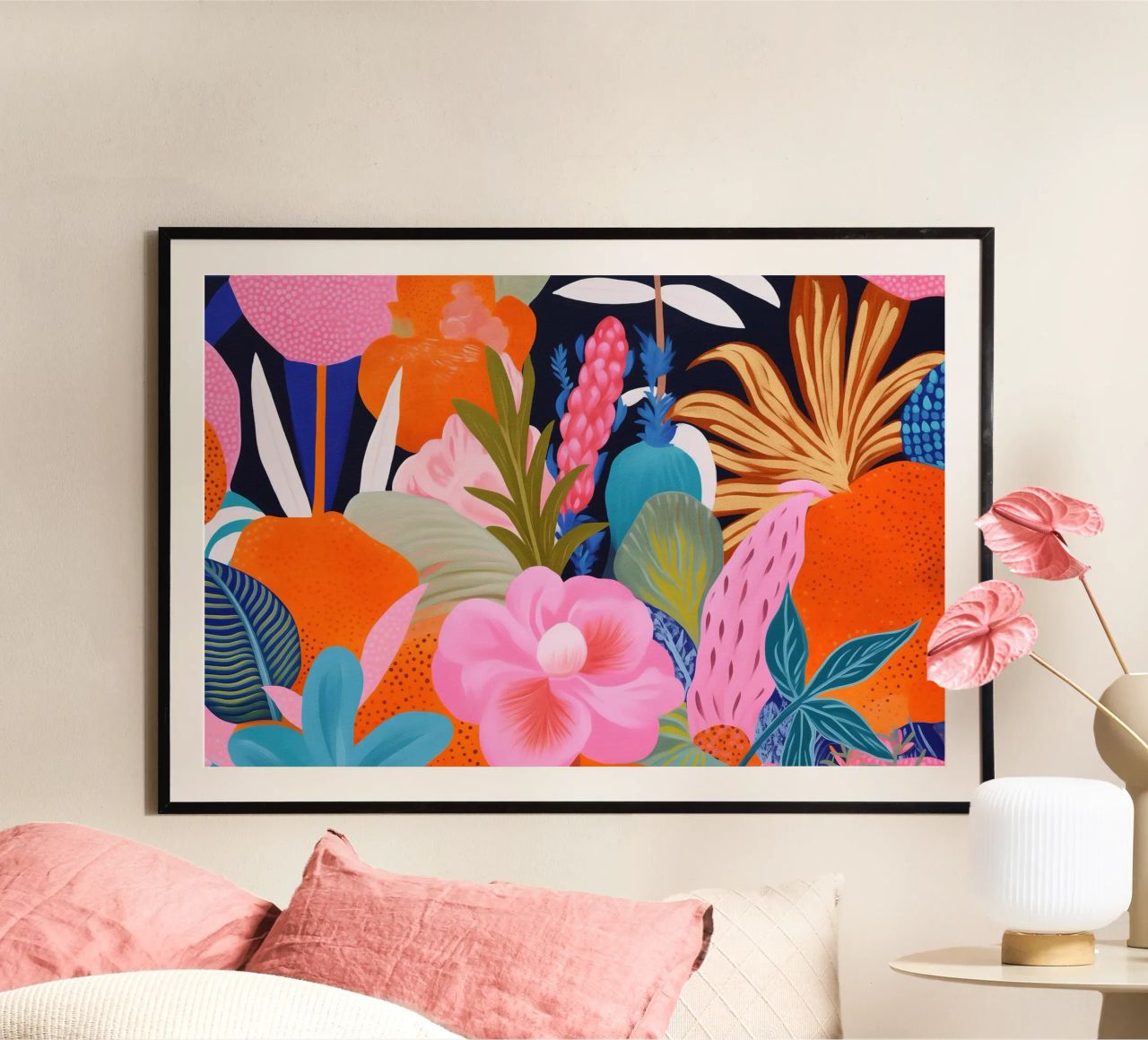 Peinture de la joie des fleurs poster de Carinaprint