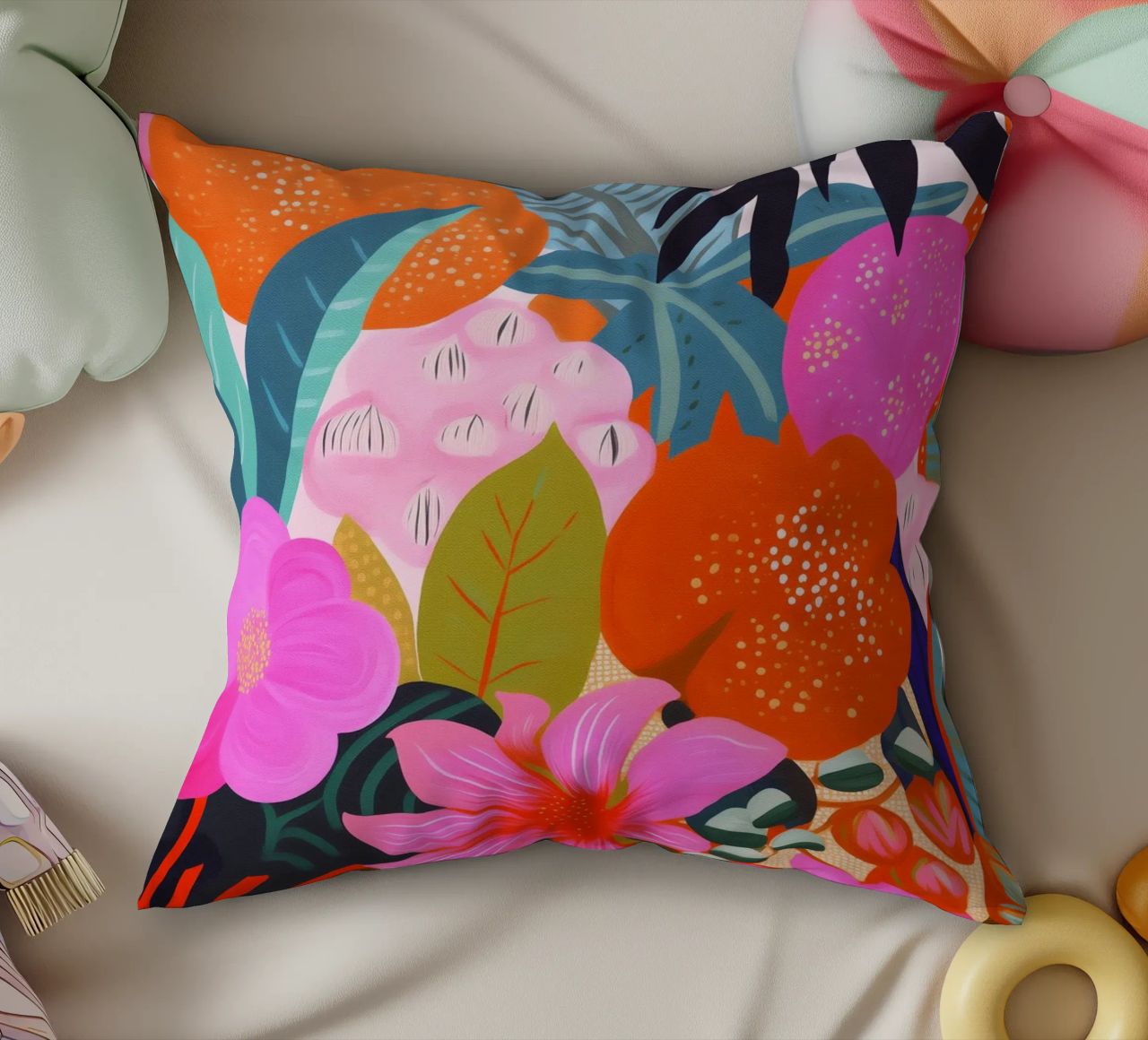 Flowers Plants Painting decorative cushion by Carinaprint