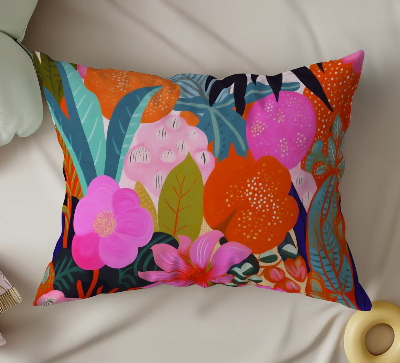 Flowers Plants Painting decorative cushion by Carinaprint