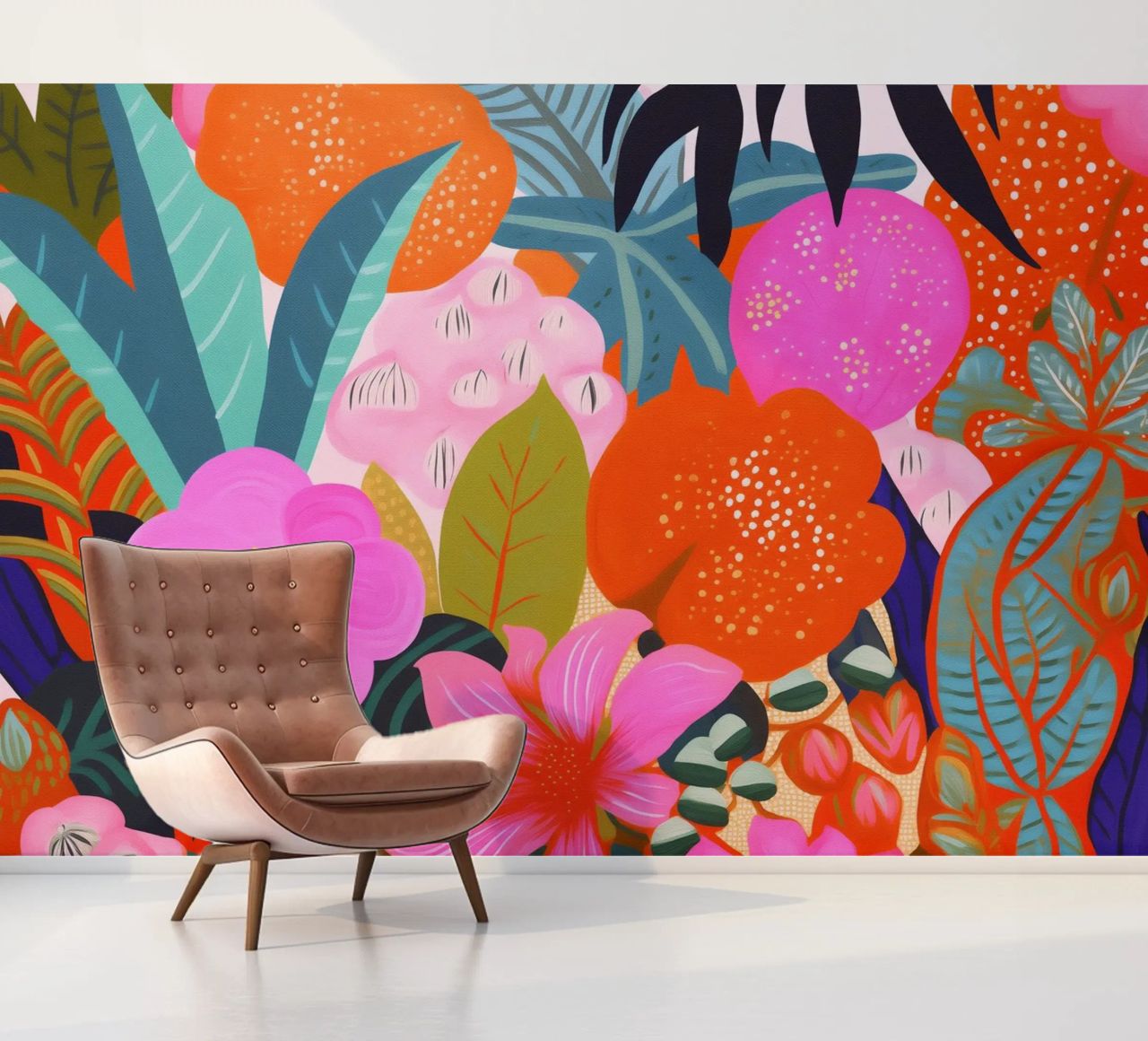 Flowers Plants Painting photo wallpaper by Carinaprint