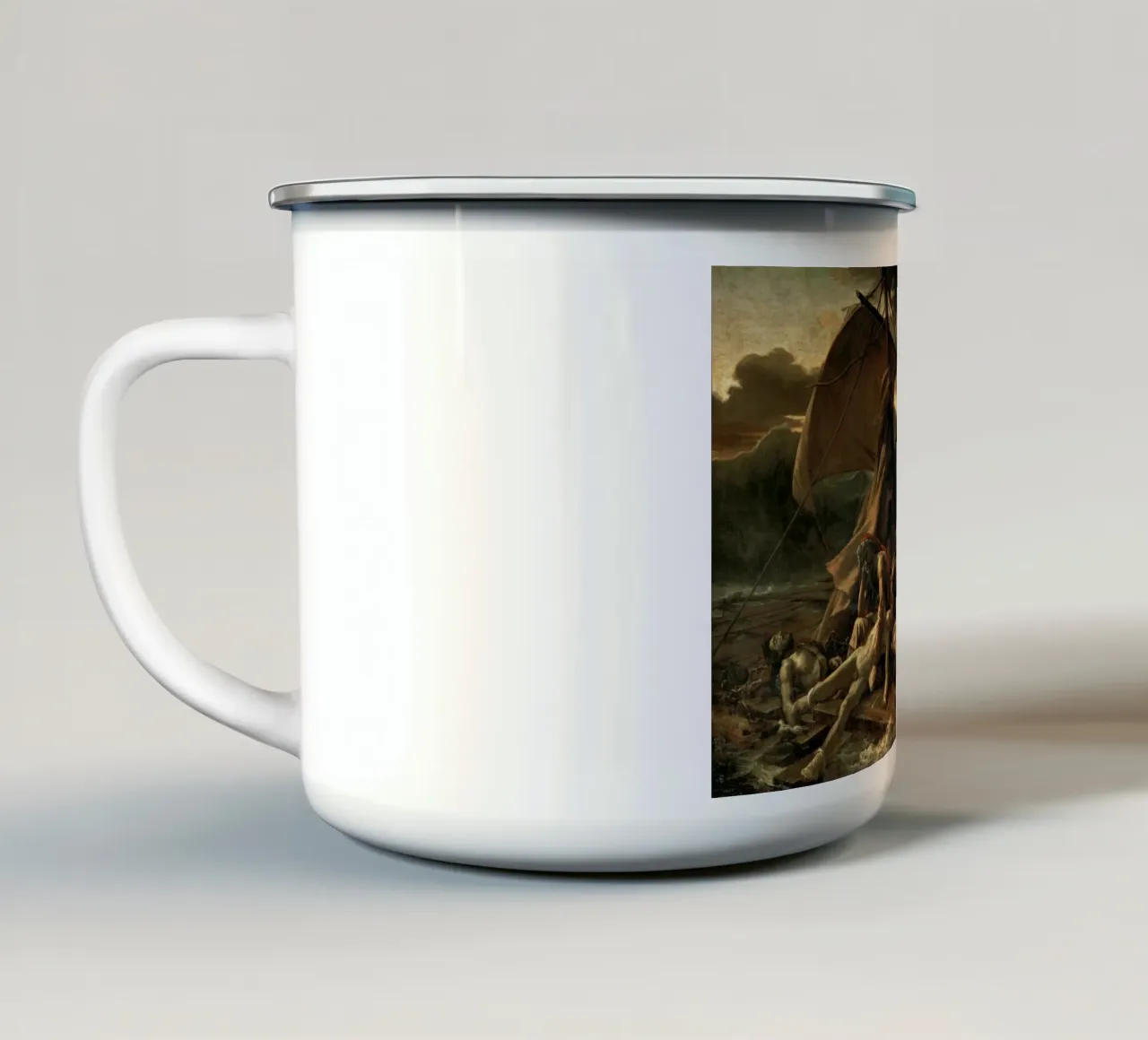 Théodore Géricault - La zattera della Medusa, 1819 tazza in smalto da Timeless Artworks