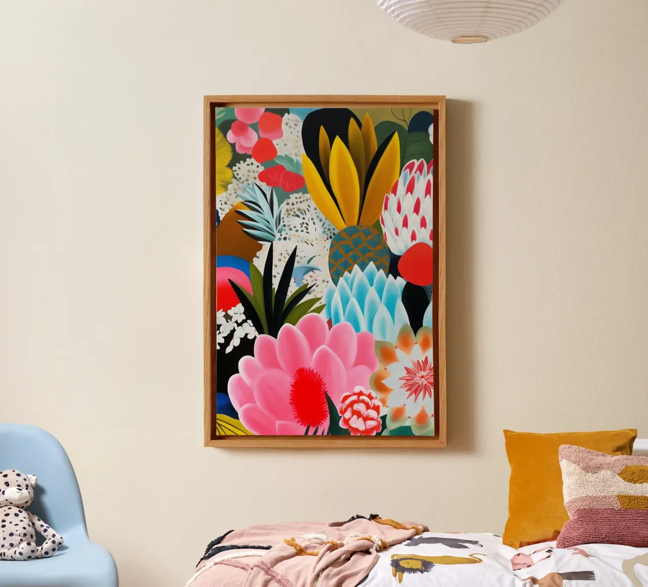 Grandi fiori colorati tela con Cornice a cassetta da Carinaprint