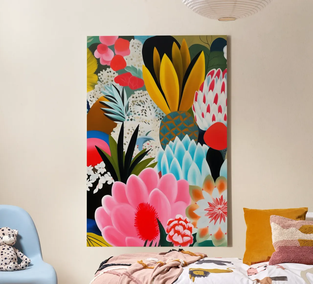 Grandi fiori colorati tela con Cornice a cassetta da Carinaprint
